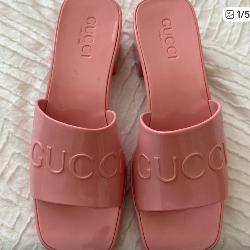 Gucci Blush Pink Platform Slides